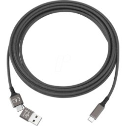 SMRTER SPEEDY-C BK - Cable de carga, USB-A/USB-C -> USB-C (negro)