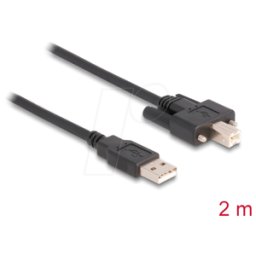 DELOCK 87201 - Cable USB 2.0 Tipo-A macho a Tipo-B macho con tornillos 2 m