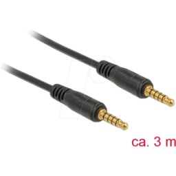 DELOCK 85698 - Cable conector jack 5 pin 3,5 mm conector > conector 3 m negro