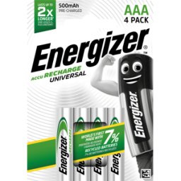 ENERGIZER EN UNI AAA 500 - Batería NiMH, AAA (Micro), 500 mAh, paquete de 4