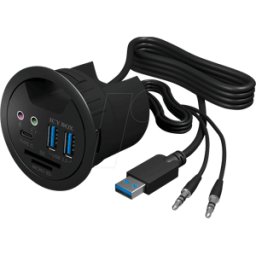 ICYBOX ICY IB-HUB1404A - USB 3,0 Tipo-A 3 puertos Hub de escritorio, audio, SD, micro SD