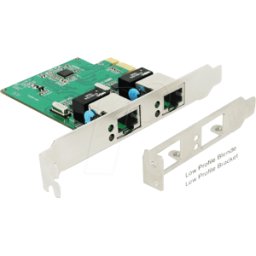 DELOCK 89999 - Tarjeta de red, PCIe, Gigabit Ethernet, 2 RJ45
