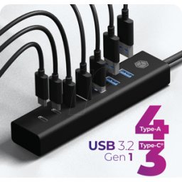 ICYBOX ICY IB-HUB1737C3 - USB 3.0 tipo a/C, concentrador de 7 puertos USB tipo a/C.