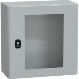 SCHNEIDER ELECTRIC NSYS3D4420T - Carcasa de acero S3D puerta tspt sin placa de montaje 400 x 400