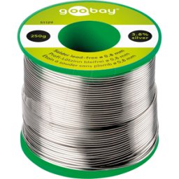 GOOBAY LZ FP BF 0,8 250 - Soldadura sin plomo con contenido de color plateado y cobre, Ø 0