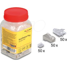 DELOCK 67177 - Conector modular RJ45 Cat.6a con protector de cable juego de 50