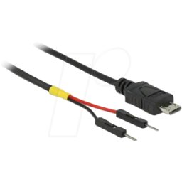 DELOCK 85408 - Cable de alimentación USB Micro-B a 2 x cabezal con pines separa