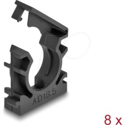 DELOCK 60484 - Soporte para funda de cable con clip de bloqueo 18,5 mm 8 piezas