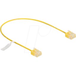 DELOCK 80859 - Cable de red RJ45 Cat.6 UTP Ultra Slim 0,3 m amarillo con enchuf