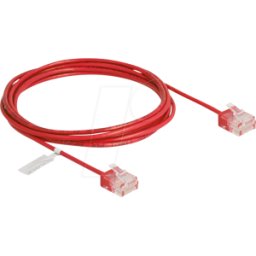 DELOCK 80817 - Cable de red RJ45 Cat.6 UTP Ultra Slim 2 m rojo con enchufes cor