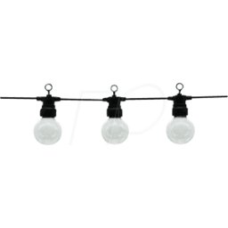 OPTONICA OPT OT5058 - Guirnalda LED, 10 bombillas, blanco cálido, 5 m, negro