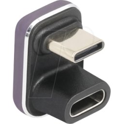 DELOCK 60737 - Adaptador USB-C 4.0, de clavija a enchufe, en ángulo de 180°, PD