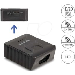 DELOCK 90605 - Escáner de códigos de barras, 1D/2D, 2,4 GHz/Bluet