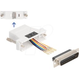 DELOCK 67114 - D-Sub de 25 clavijas > toma RJ45 Juego de montaje, blanco
