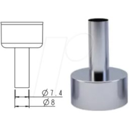 ATTEN A-2102 - Boquilla de aire caliente, recta, Ø 8 mm para STATION ST-8800/88