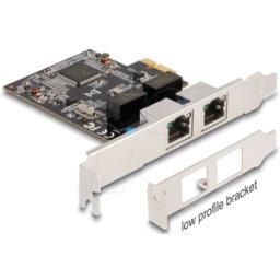 DELOCK 88615 - Tarjeta de red, PCI Express, 2x Gigabit Ethernet
