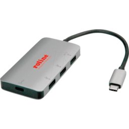 ROLINE 14025038 - USB 3,0 Hub de 3 puertos, USB-C a 3x USB 3,0 Tipo A, 1x PD