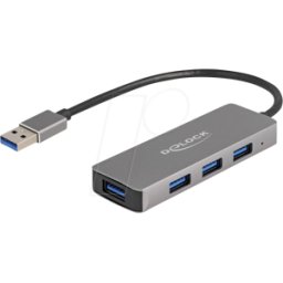 DELOCK 63171 - Hub USB 3.0 de 4 puertos, USB-A a 4x USB-A, 20 cm
