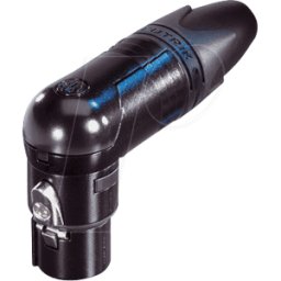 NEUTRIK NC3FRX-B - XLR zócalo de cable en ángulo, 3 pines, oro, negro
