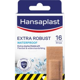 HNP ER 2,6X7,6CM - Hansaplast Extra robusto, rayas, 2,6 x 7,6 cm, 16 piezas