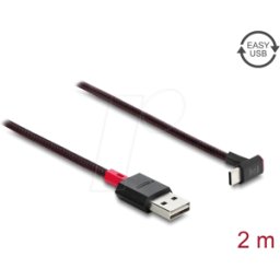 DELOCK 81551 - Cable EASY-USB 2.0 Tipo-A macho a USB Type-C™ macho, sesgado hac