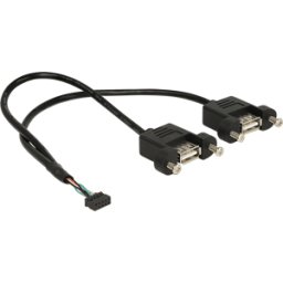 DELOCK 84832 - Cable USB 2.0, conector de poste a 2 conectores hembra A, 0,25 m