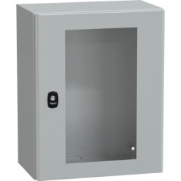 SCHNEIDER ELECTRIC NSYS3D5425T - Carcasa de acero S3D puerta tspt sin placa de montaje 500 x 400