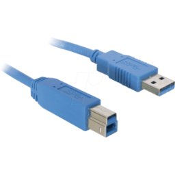 DELOCK USB3 AB 500 BL - Cable USB 3.0, conector A macho a conector B macho, 5 m