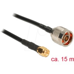 DELOCK 89516 - Cable de antena RF, conector N > conector SMA, 15 m