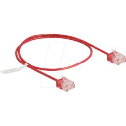 DELOCK 80801 - Cable de red RJ45 Cat.6 UTP Ultra Slim 0,5 m rojo con enchufes c