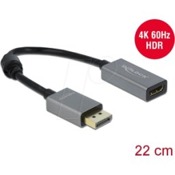 DELOCK 66436 - Adaptador DisplayPort, conector DP a conector hembra HDMI