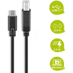 GOOBAY USB 3.1 CMB06SW - Cable USB 2.0, conector C a conector USB 2.0 Micro-B, 0,6 m