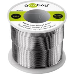 GOOBAY GB 40845 - Soldadura sin plomo con contenido de color plateado y cobre, Ø 1