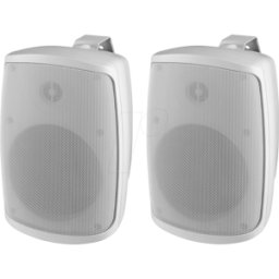 MONACOR MON WALL-05T/WS - Caja compacta de 2 vías, 100 V, 8 ohmios, IP65, 80 W, par