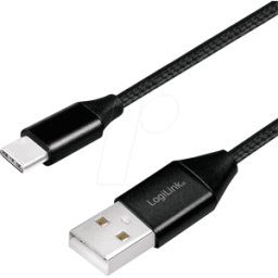 LOGILINK CU0140 - Cable de carga y sincronización, USB-A -> C, 1,0 m, &aacu