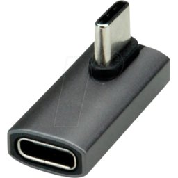 ROLINE 12032933 - Adaptador USB4 C macho > C hembra, 8K, 90°, girado, plata