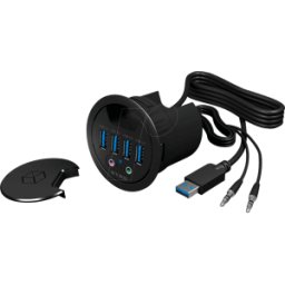ICYBOX ICY IB-HUB1403A - USB 3,0 Tipo-A 4 puertos Hub de escritorio + Audio