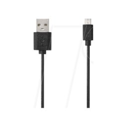 NEDIS N CCGL60501BK10 - Cable USB 2.0, conector a > conector Micro-B, 1 m, negro