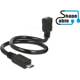 DELOCK 83924 - Cable USB 2.0, conector macho Micro B a conector hembra Micro B,
