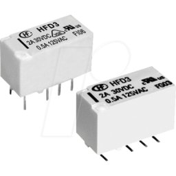 HONGFA HFD3-012 - Relé de señal, 12V, 2 contactos inversores, 2a, RT III.