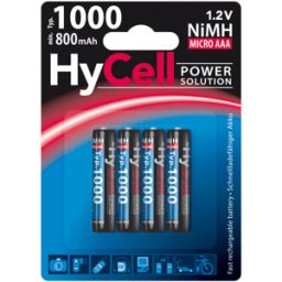 ANSMANN ANS HC 4XAAA - HyCell, pila NiMH, AAA (Micro), 1000 mAh, paquete de 4
