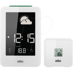 BRAUN BNC013WHRC - Estación meteorológica de radio, digital blanco