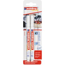 EDDING 4085/2W - Rotulador de tiza, 1-2 mm, blanco, paquete de 2