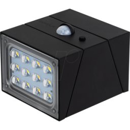 LUXULA LX-SO700105 - Aplique solar LED de pared, giratorio, negro.