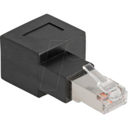 DELOCK 87864 - Adaptador de red RJ45 macho/hembra, Cat.6a, acodado a la derecha