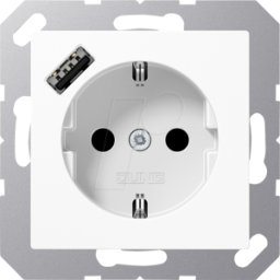 JUNG JG A1520-18 AWW - Toma de corriente con cargador USB 1 x tipo a, serie AS/a, blanc