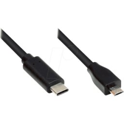 GOOD CONNECTIONS GC M0121 - Cable USB 2.0, conector C < conector micro B, CU, negro, 50 cm