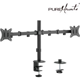 PUREMOUNTS PM-OFFICE-12 - Soporte para monitor, 2 pantallas, soporte de mesa, hasta 9 kg,