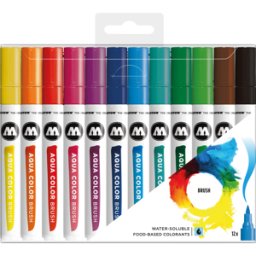MOLOTOW MO200490 - Marker, Aqua color Brush, juego, 12 colores