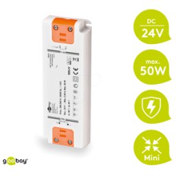 GOOBAY 30618 - Transformador LED, 50 W, 24 V DC, 2080 mA, SLIM